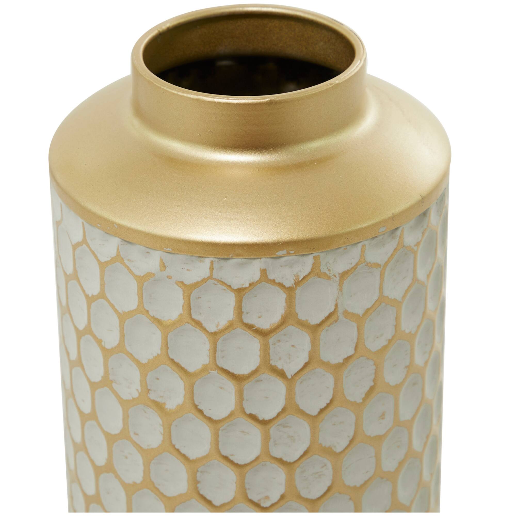 Light Grey Metal Glam Vase, Set of 2